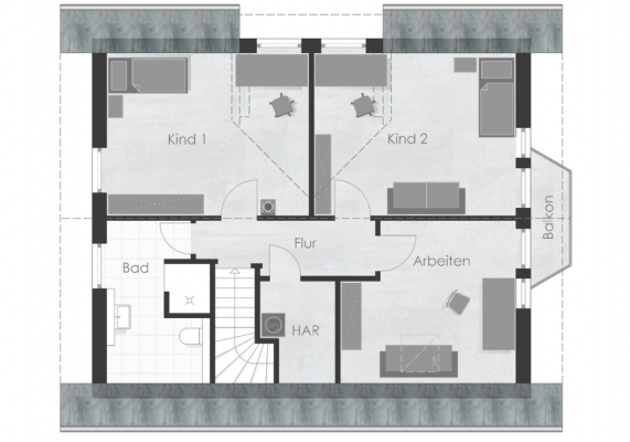 Grundriss, Obergeschoss